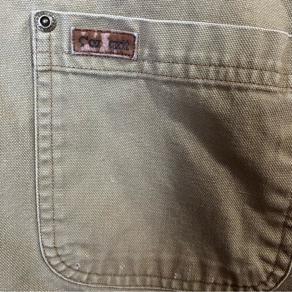 Vintage Carhartt Men's XL S96 Brown Duck Canvas Shirt Jacket Flannel Lined Snap - Picture 6 of 16